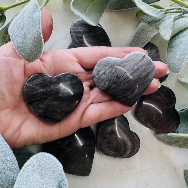 Silversheen (Silver Sheen) Obsidian Hearts - Medium