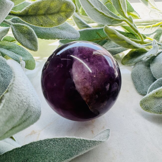Purple (Rainbow) Fluorite Sphere Orb - 50-55mm