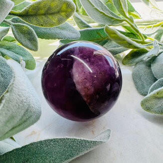 Purple (Rainbow) Fluorite Sphere Orb - 60-65mm