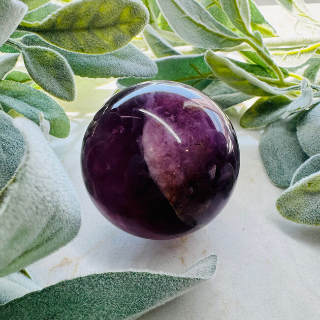 Purple (Rainbow) Fluorite Sphere Orb - 60-65mm