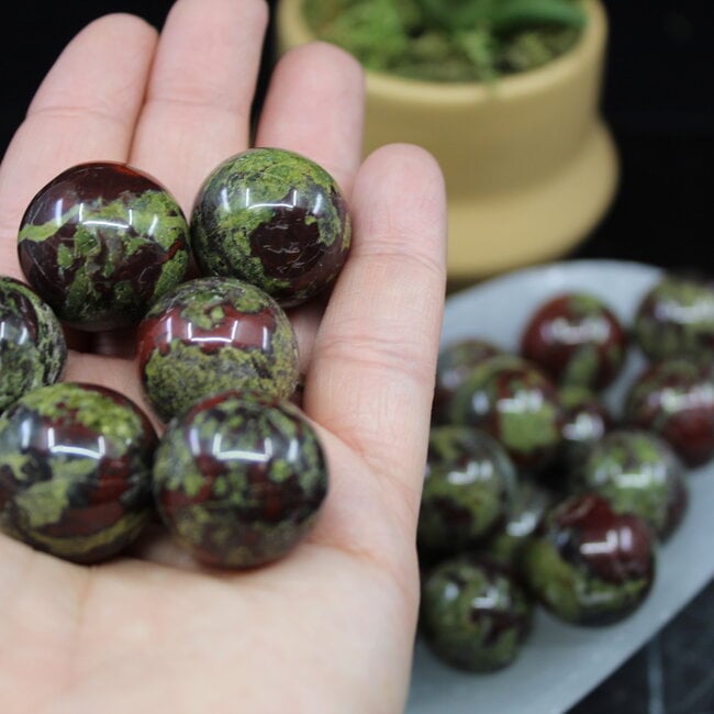 Dragons Blood Jasper Sphere Orb - 15-20mm