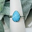 Turquoise Ring - Size 6 Teardrop Pear Bezel Set - Sterling Silver