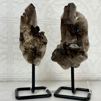 Smoky Quartz Cluster on Metal Pin Stand - Medium - Rough Raw Natural