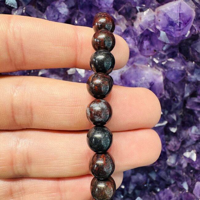 Red Chicken Bloodstone Blood Stone Bracelets - 8mm