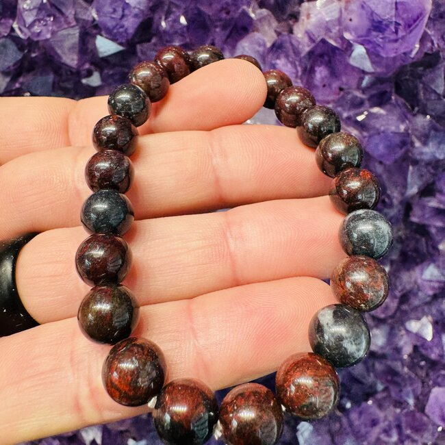 Red Chicken Bloodstone Blood Stone Bracelets - 8mm