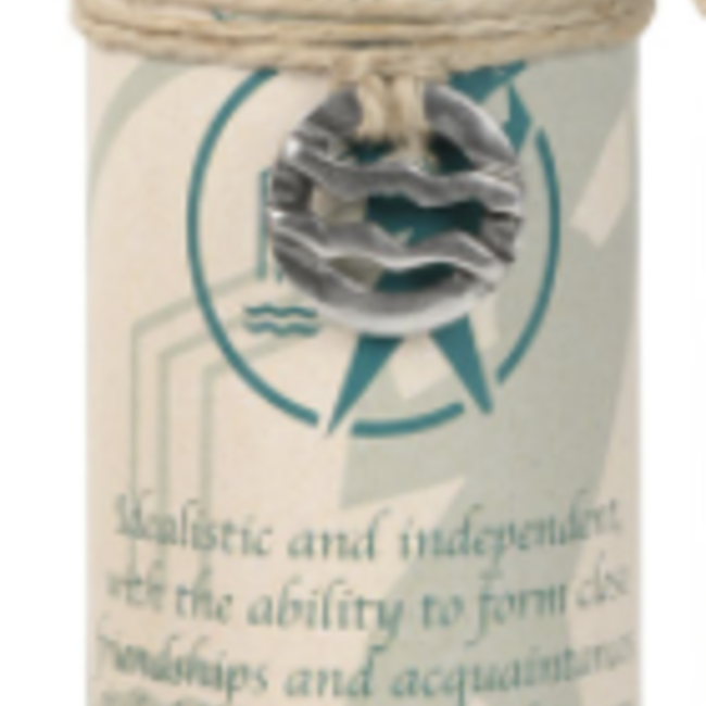 Aquarius Candle - Zodiac Astrology - Charm Pewter Pendant Necklace