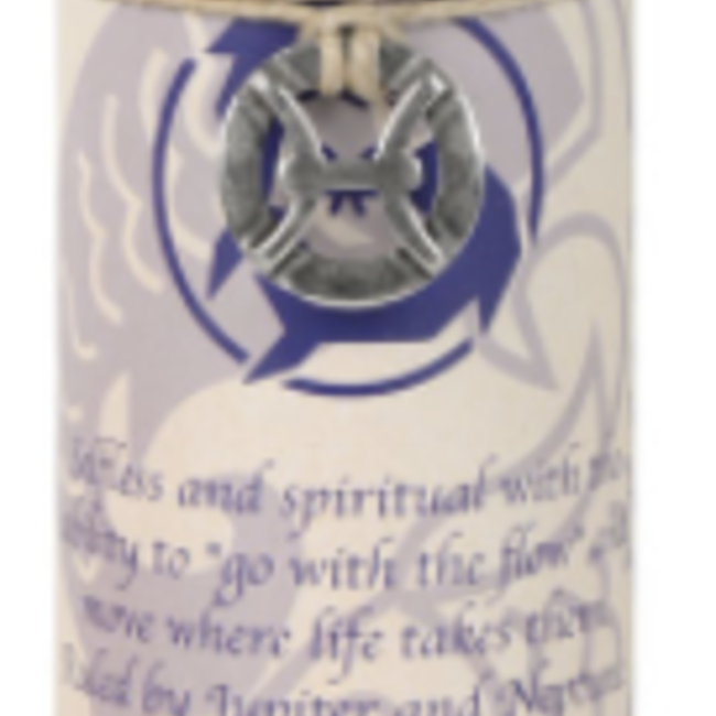 Pisces Candle - Zodiac Astrology - Charm Pewter Pendant Necklace