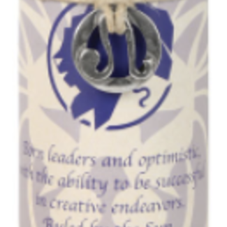 Leo Candle - Zodiac Astrology - Charm Pewter Pendant Necklace