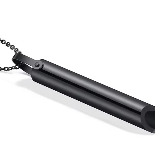The Mindfulness Breathing Necklace - Black (Stainless Steel)