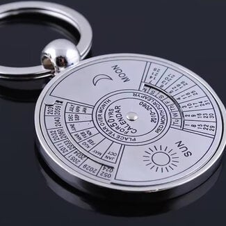 50 Year Calendar Keychain Key Chain - Stainless Steel - Astrology Zodiac Sun Moon