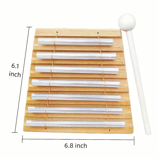 Meditation Wood Hand Chime - Striker 7 Note Phoneme - Musically Bell Instrument Classroom Percussion