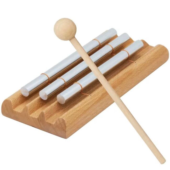 Meditation Wood Hand Chime - Striker 3 Note Phoneme - Musically Bell Instrument Classroom Percussion