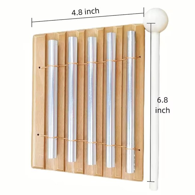 Meditation Wood Hand Chime - Striker 5 Note Phoneme - Musically Bell Instrument Classroom Percussion