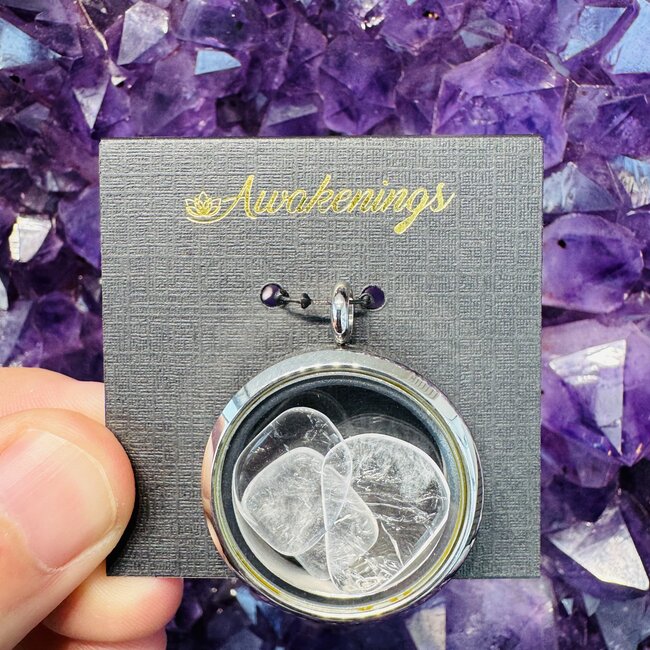 Apophyllite Floating Locket Pendant