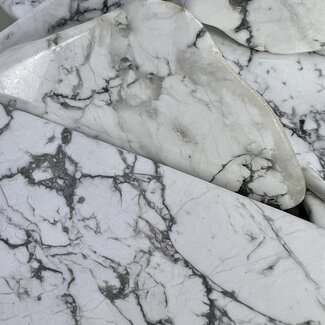 White Howlite (Magnesite) Slice - Slab Flat