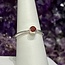 Garnet Ring - Size 6 - Faceted Simple Round Bezel Set - Sterling Silver