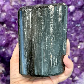 Black Tourmaline Polished Standing Free Form - XL Extra Large (5-11") Specimen Display