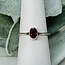 Garnet Ring Oval Size 6 Faceted-Sterling Silver