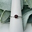 Garnet Ring - Size 6 - Faceted Simple Round Bezel Set - Sterling Silver
