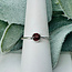 Red Garnet Rings - Size 7 Faceted Round Circle Bezel Set - Sterling Silver