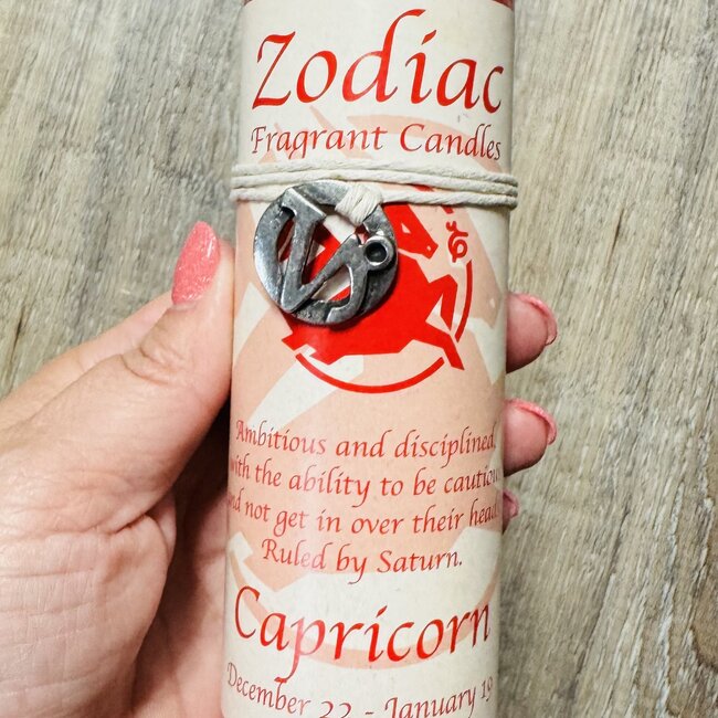 Capricorn Candle - Zodiac Astrology - Charm Pewter Pendant Necklace