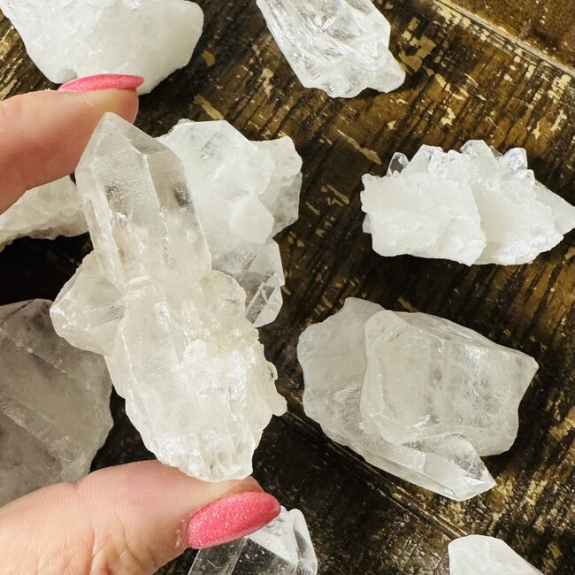 Clear (Crystal) Quartz Clusters - Medium (1.5-2") Rough Raw Natural