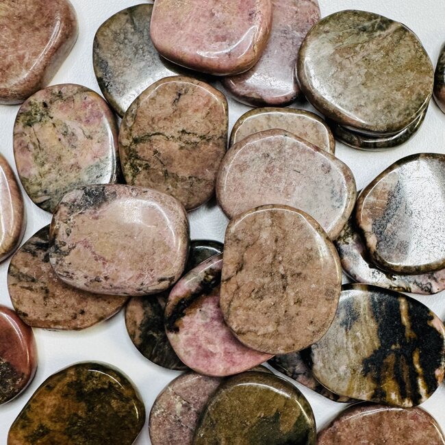 Rhodonite Flat Stone - Mini Slice Slab