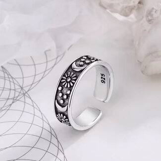 Sun & Moon Rings - Adjustable Sterling Silver .925