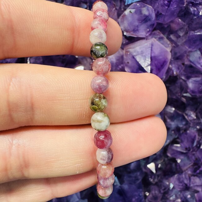 Mixed and Assorted Tourmaline Bracelets - 5 -7mm (Watermelon)