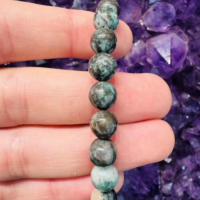 Pyrite in Green Jade Bracelets  - 8mm