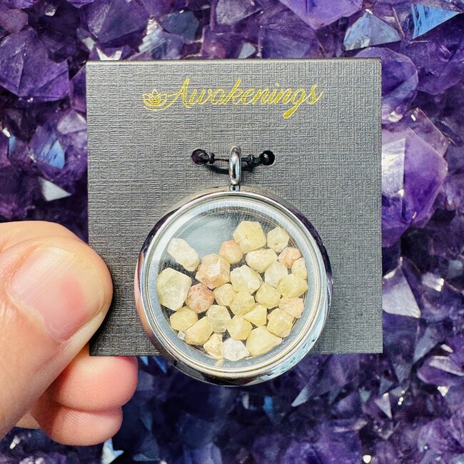 Rhodizite Floating Locket Pendant
