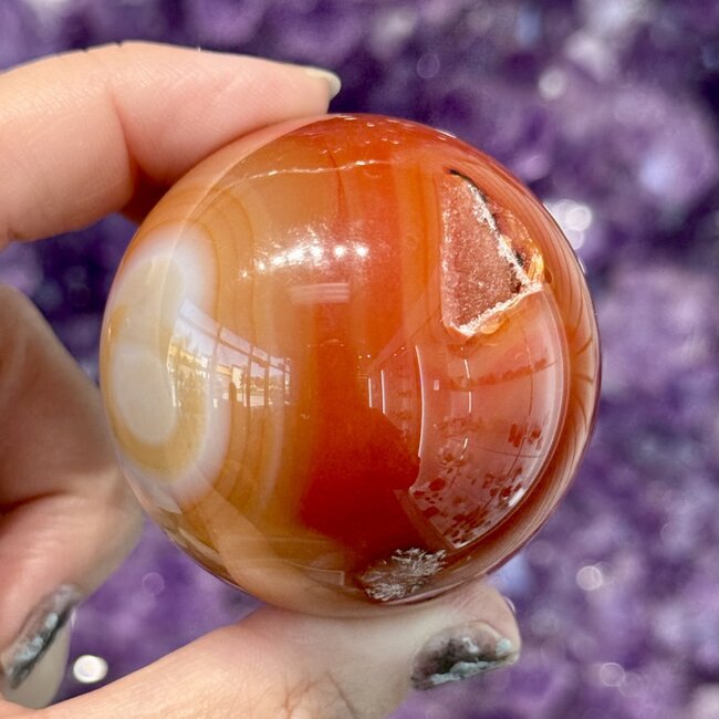 Banded Carnelian Sphere Orb - 45mm
