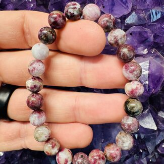Red Pink (Cherry Plum Blossom) Tourmaline Bracelets - 8mm