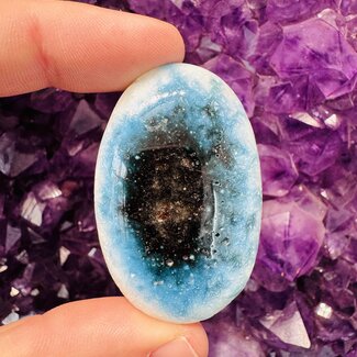 Blue Ice (Glacierite Nakaurite) - Palm Pillow Pocket Stones