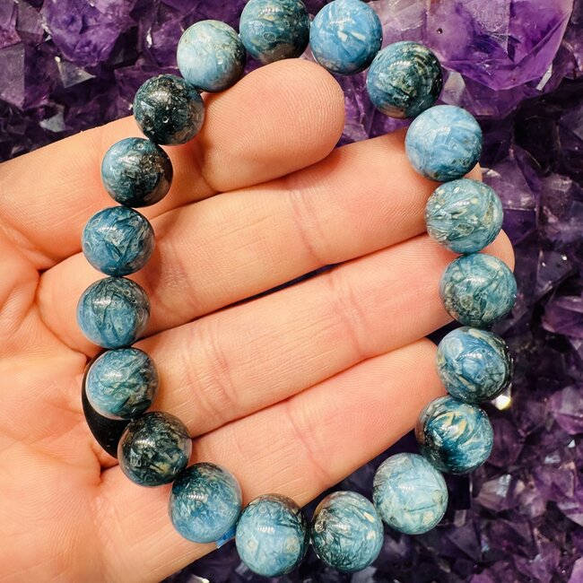 Blue Ice (Glacierite Nakaurite) Bracelets - 9-10mm