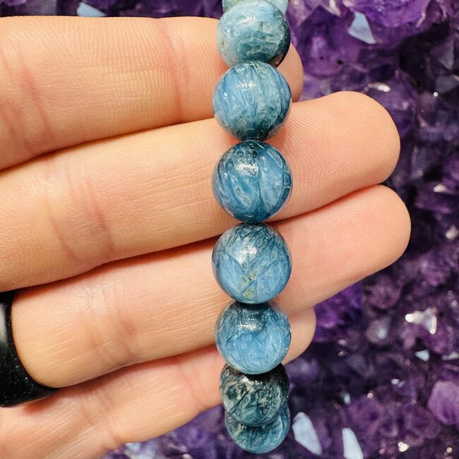 Blue Ice (Glacierite Nakaurite) Bracelets - 9-10mm