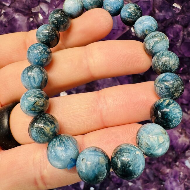 Blue Ice (Glacierite Nakaurite) Bracelets - 9-10mm