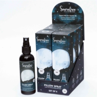 Snorefree Pillow Spray 100mL Bottle - Essential Oils- Lavender, Eucalyptus, Lemon, Peppermint, Spearmint & Clove