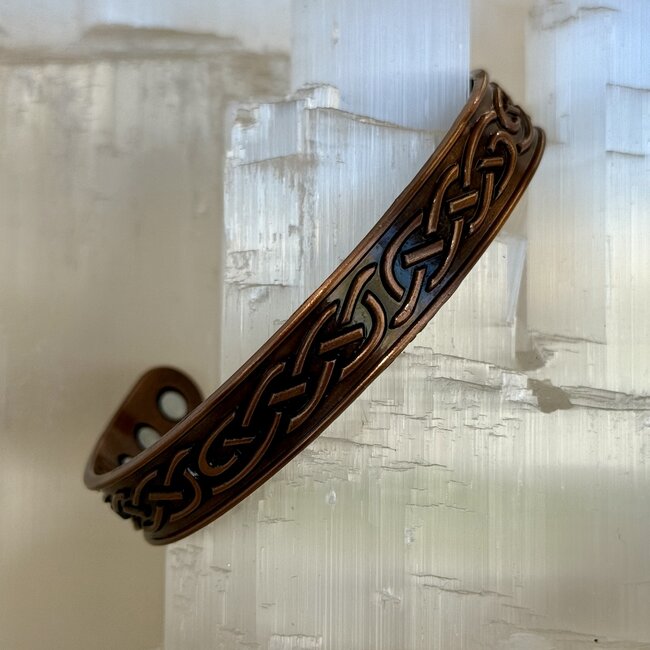 Copper Cuff Bracelet with Magnets - Link Chain Adjustable  Vintage