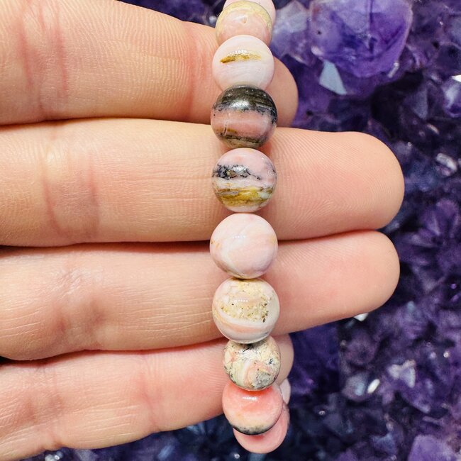 Strawberry Pink Opal Bracelets - 9mm