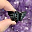 Black Obsidian Moth - Animal Carving Figurine 1.25"