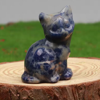 Sodalite (Blue Spot) Cats Kitten Kitty - Medium 1.5" Carvings