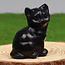 Goldsheen (Gold Sheen Golden) Obsidian Sitting Cats Kitten Kitty - Small 1" Animal Carving Figurine