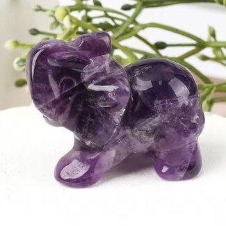 Amethyst Elephants - Small 1.5" Carving Animal