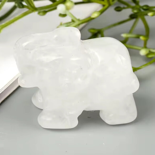 Clear Quartz Elephant- 1.5"