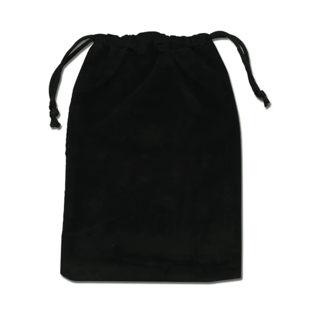 Black Velvet Drawstring Tarot Crystal Bag - 7" x 5"