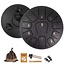 11 Tone Steel Tongue 6" Black Drum - Mini Hand Pan Stricker Handpan Hapi Happy Tank Panda Percussion Musical Instrument