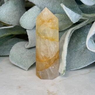 Golden (Yellow Hematoid) Healer Quartz Generator Towers Point - Small (1-3")