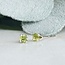 Peridot Earrings - 3mm Faceted Studs Claw Prong Set - Sterling Silver Gemstone Jewelry