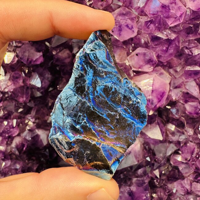Blue Angel (Titainum) Rainbow Aura Milky Quartz - Large Rough Raw